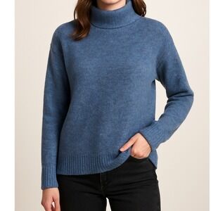 Well Worn Blue Mock Neck Knit Sweater Casual‎ Cozy Womens XL